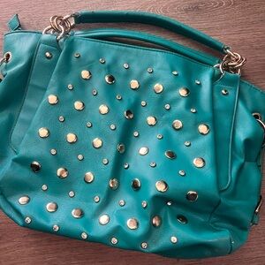 Teal Studded Women's Bag